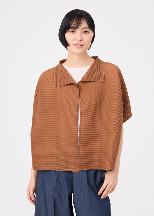 SQUARE STRETCH PLEATS、ウィメンズ_トップス_カーディガン、着用画像1