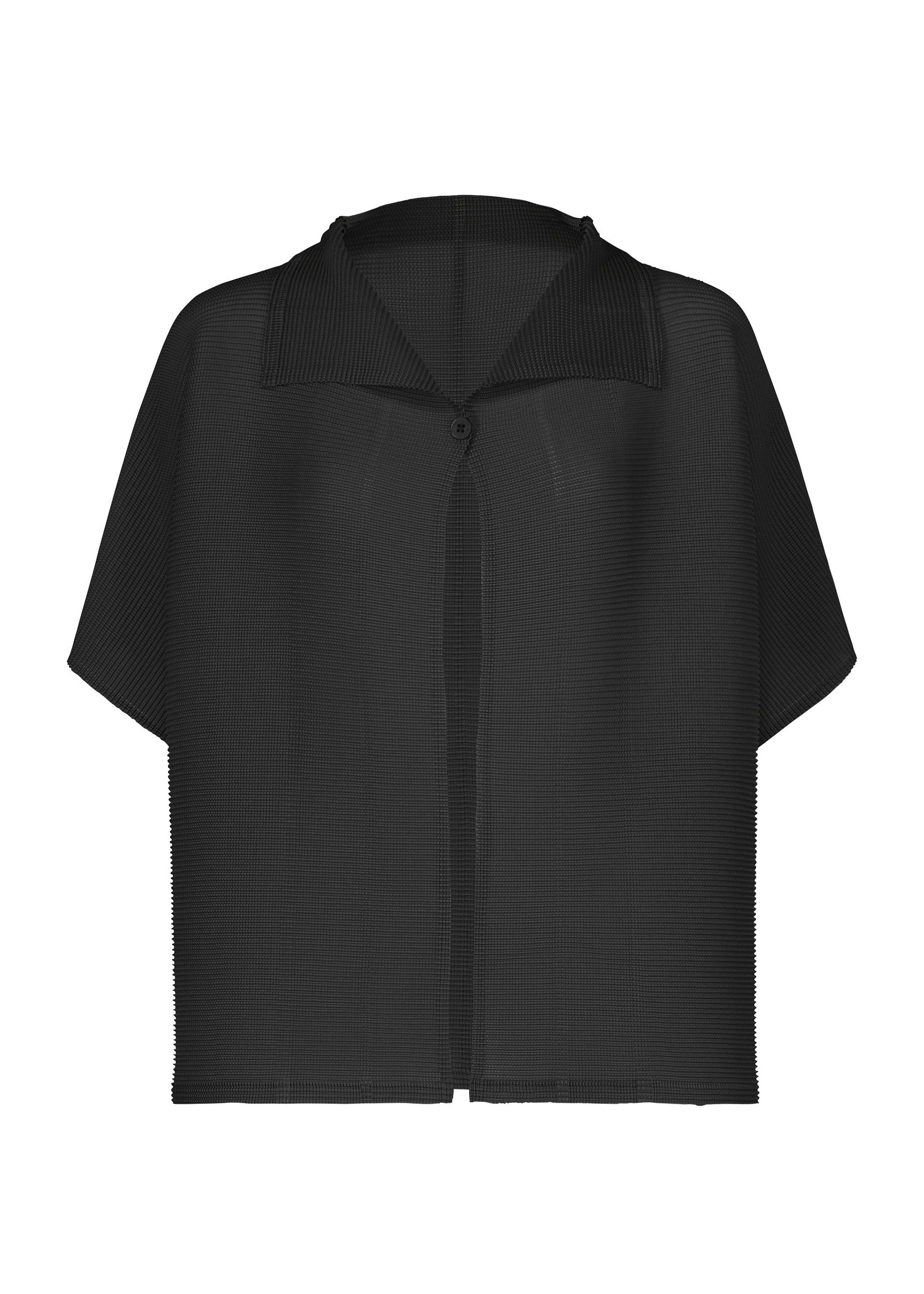 SQUARE STRETCH PLEATS、ウィメンズ_トップス_カーディガン、ブラック