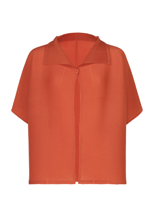 SQUARE STRETCH PLEATS、ウィメンズ_トップス_カーディガン、レッド