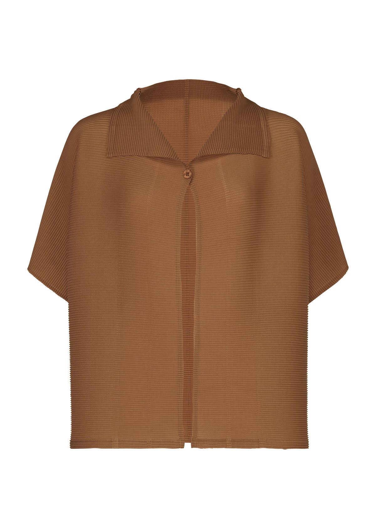 SQUARE STRETCH PLEATS、ウィメンズ_トップス_カーディガン、ブラウン