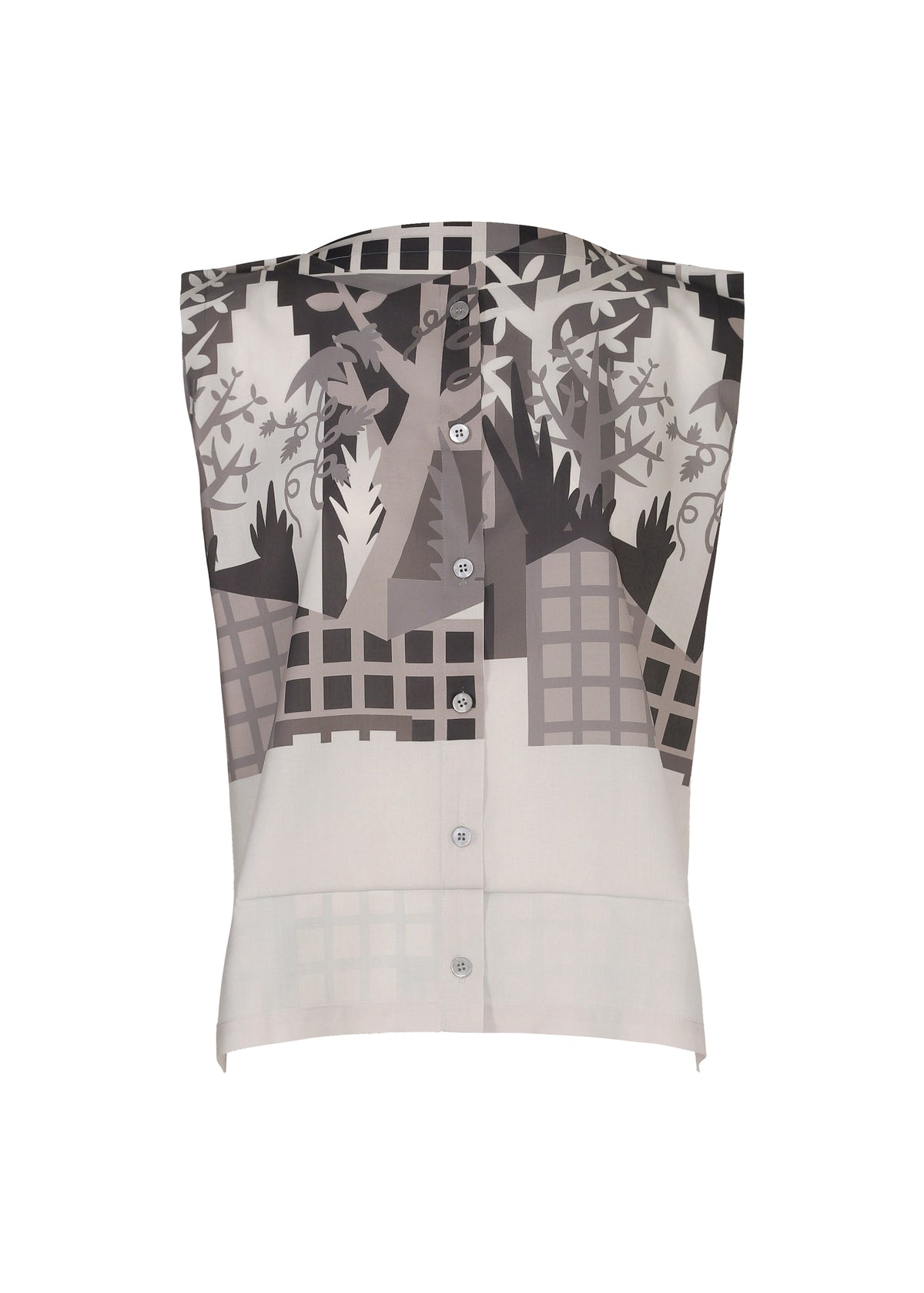 BUILDING PRINT SHIRT、ウィメンズ_トップス_トップ、グレー