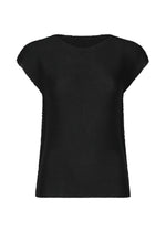 KNIT STRETCH PLEATS、ウィメンズ_トップス_トップ、ブラック
