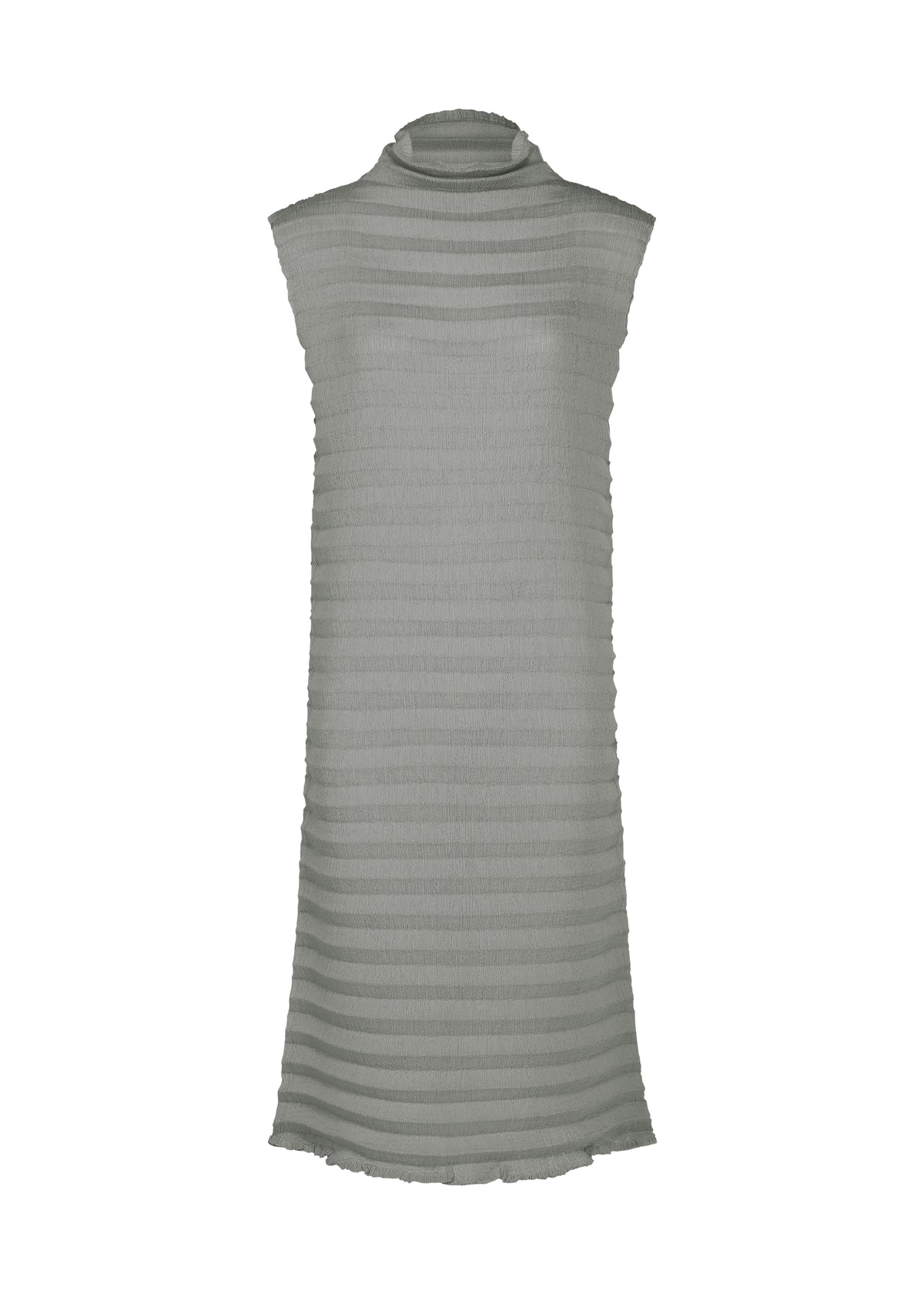 ACCORDION SEE-THROUGH CREPE、ウィメンズ_ワンピース、グレー