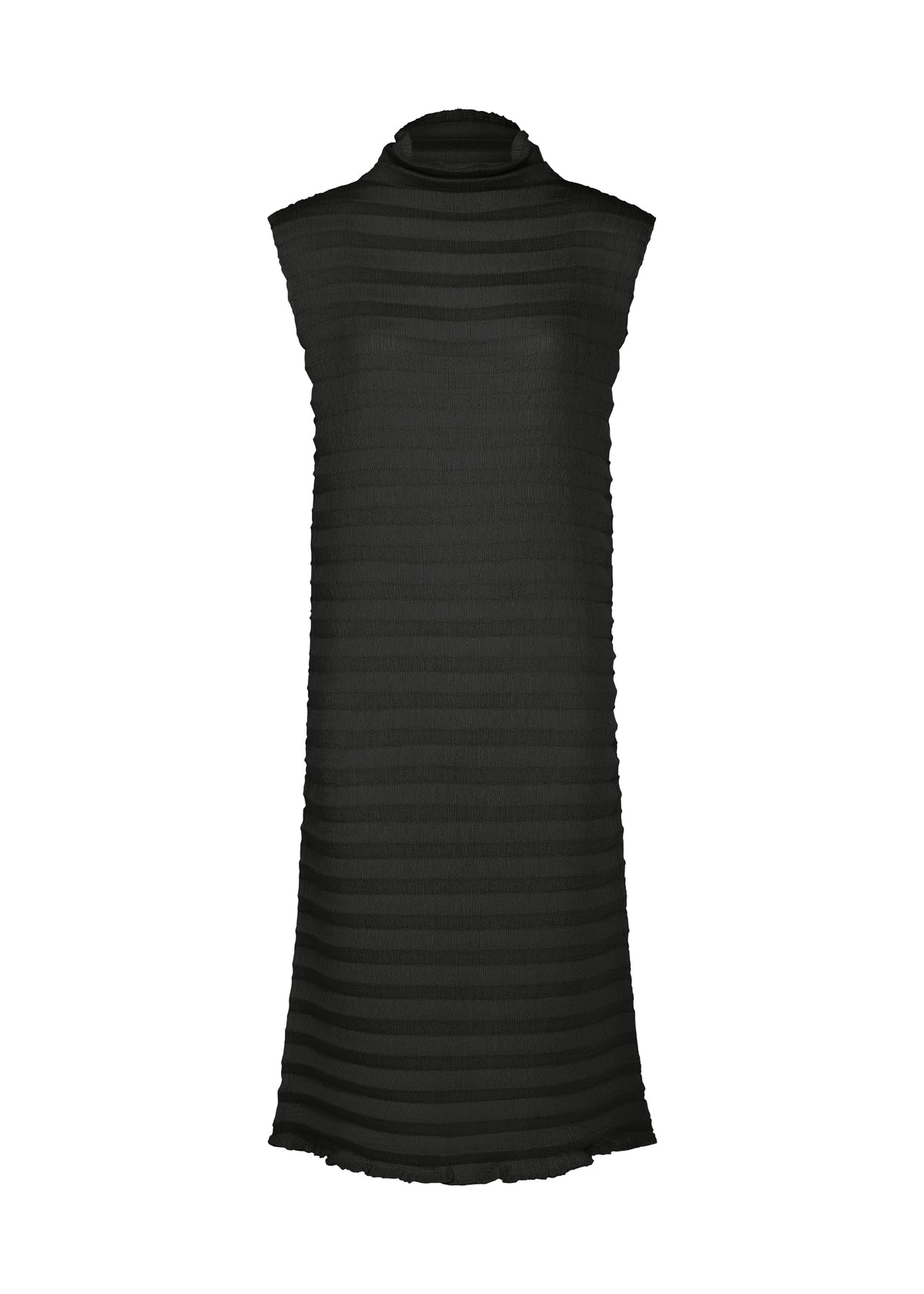 ACCORDION SEE-THROUGH CREPE、ウィメンズ_ワンピース、ブラック