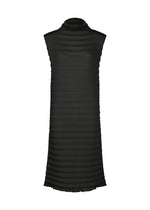 ACCORDION SEE-THROUGH CREPE、ウィメンズ_ワンピース、ブラック