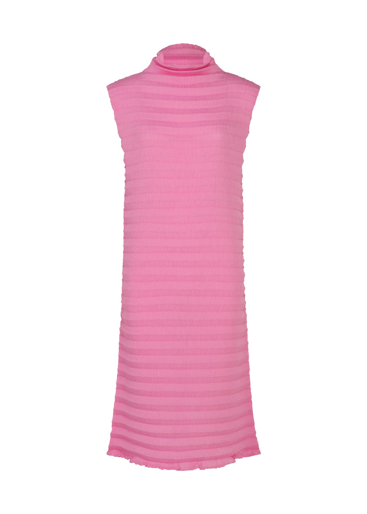 ACCORDION SEE-THROUGH CREPE、ウィメンズ_ワンピース、ピンク