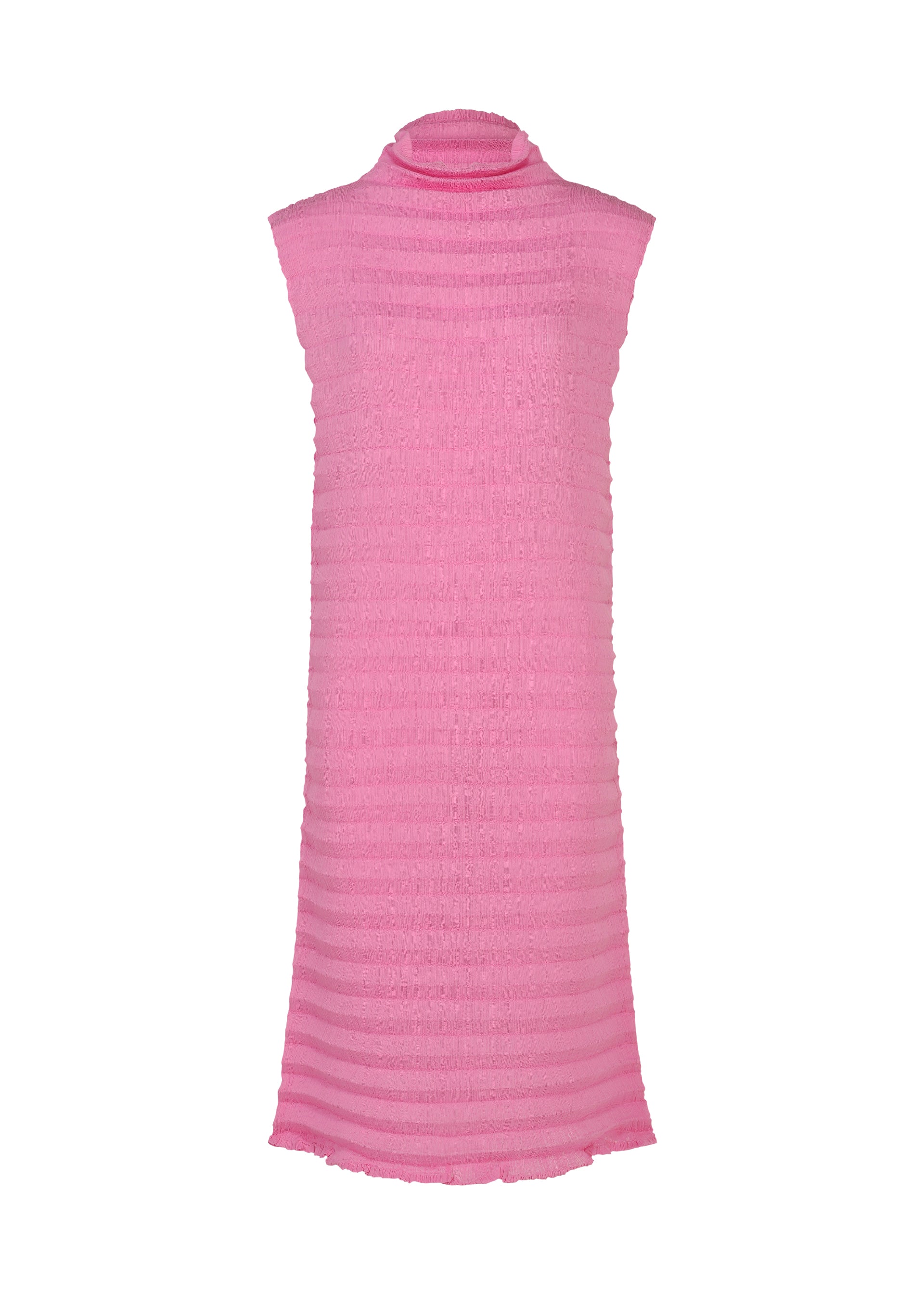 ACCORDION SEE-THROUGH CREPE、ウィメンズ_ワンピース、ピンク