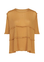 FLARE SEE-THROUGH CREPE、ウィメンズ_トップス_トップ、ブラウン