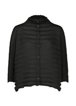 ACCORDION SEE-THROUGH CREPE、ウィメンズ_トップス_カーディガン、ブラック
