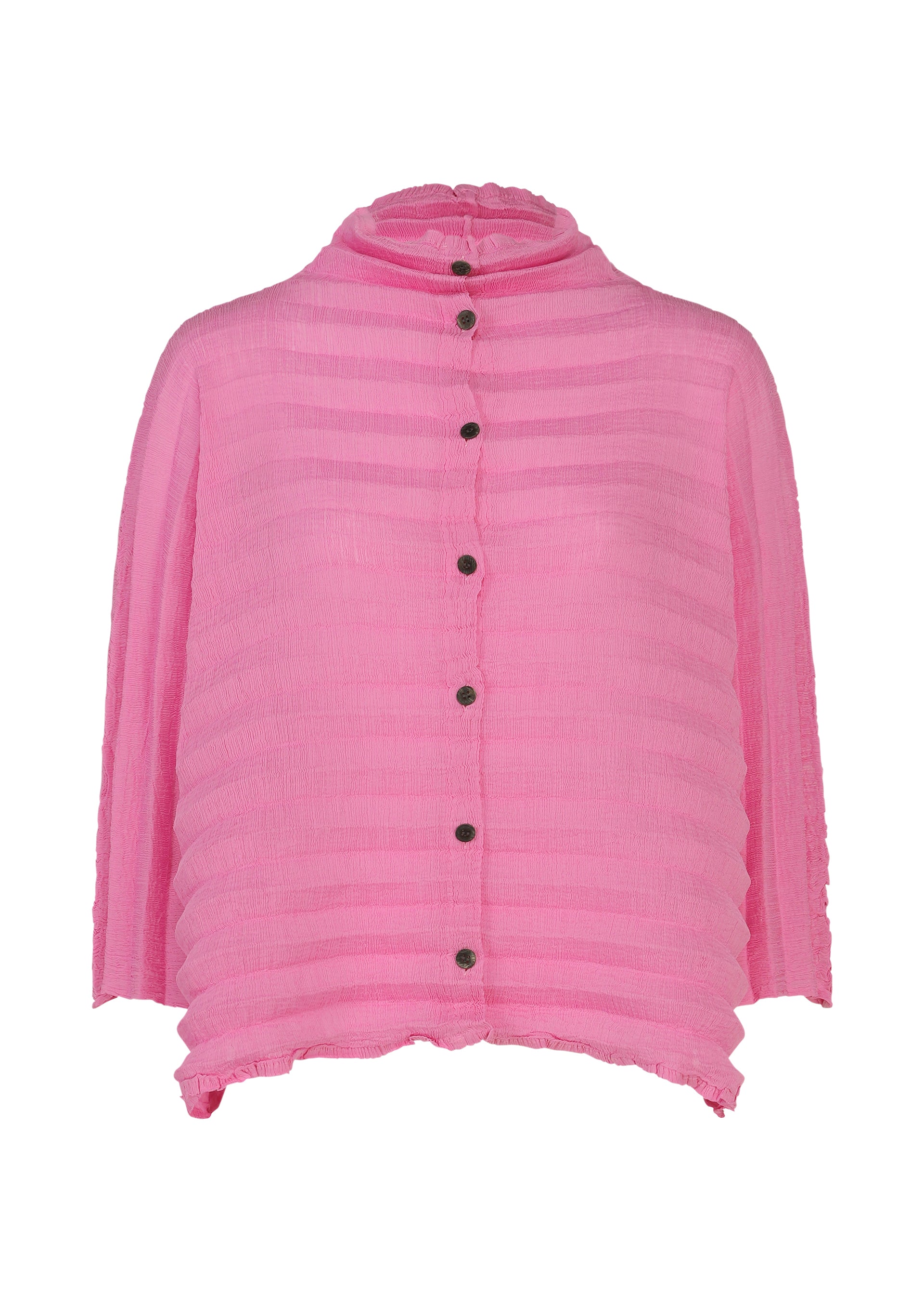 ACCORDION SEE-THROUGH CREPE、ウィメンズ_トップス_カーディガン、ピンク