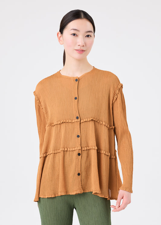 FLARE SEE-THROUGH CREPE、ウィメンズ_トップス_カーディガン、着用画像1