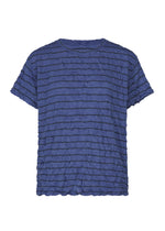STRIPE MERINGUE T-SHIRT、ウィメンズ_トップス_トップ、ブルー
