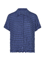 STRIPE MERINGUE T-SHIRT、ウィメンズ_トップス_トップ、ブルー