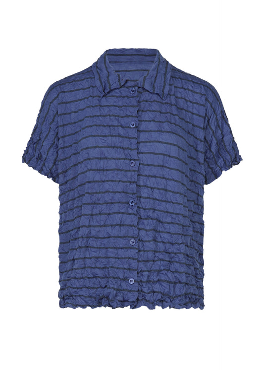 STRIPE MERINGUE T-SHIRT、ウィメンズ_トップス_トップ、ブルー