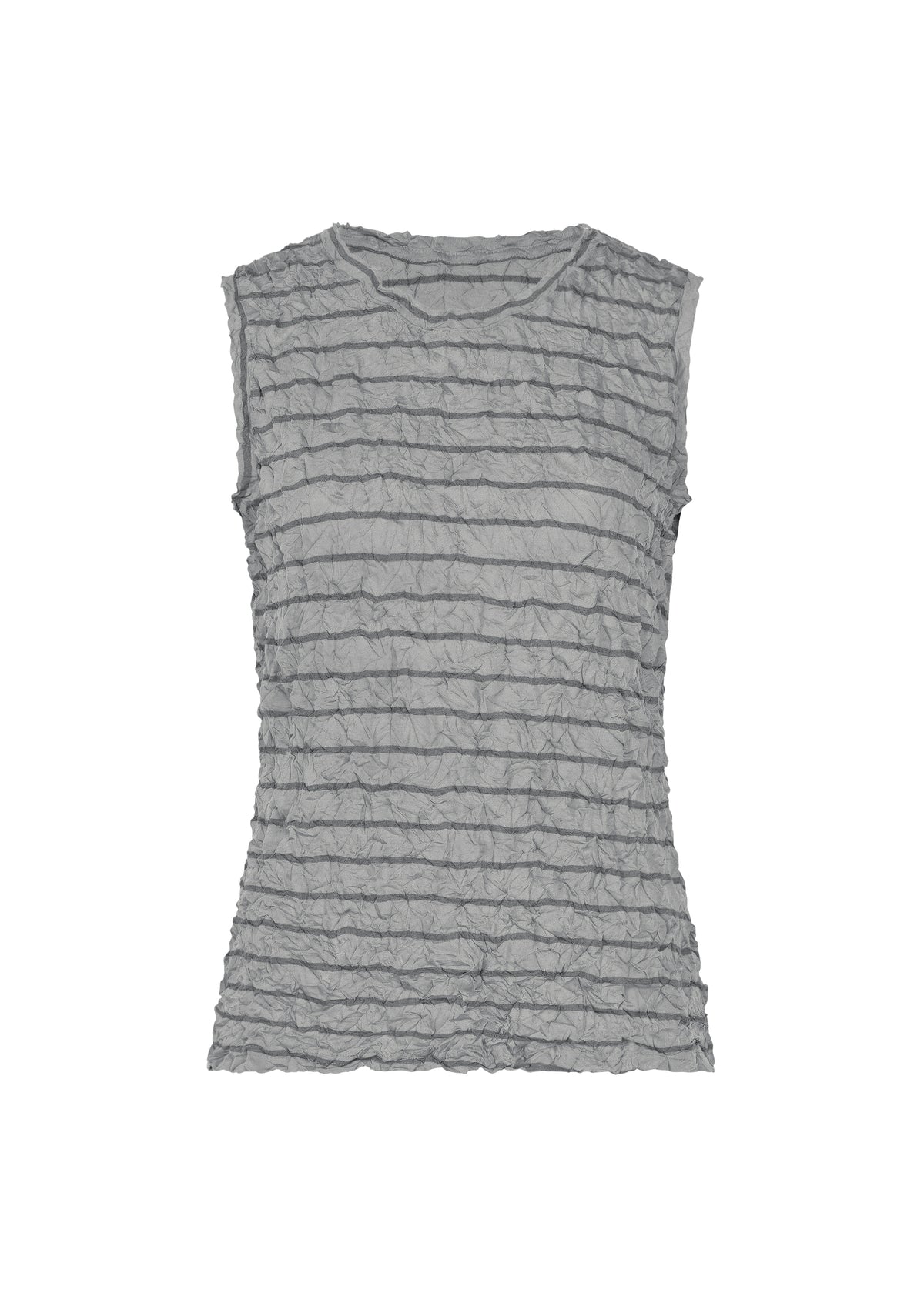 STRIPE MERINGUE T-SHIRT、ウィメンズ_トップス_トップ、グレー