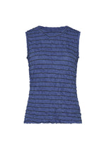 STRIPE MERINGUE T-SHIRT、ウィメンズ_トップス_トップ、ブルー