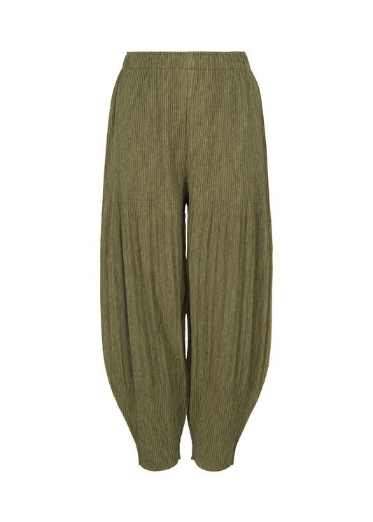 MIX FINE KNIT PLEATS BOTTOM、ウィメンズ_パンツ、イエロー