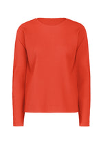 FINE KNIT PLEATS COLOR 2、ウィメンズ_トップス_トップ、レッド
