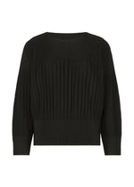 MIX FINE KNIT PLEATS、ウィメンズ_トップス_トップ、ブラック