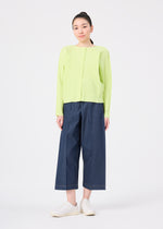 FINE KNIT PLEATS COLOR 1、ウィメンズ_トップス_カーディガン、着用画像3