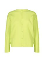 FINE KNIT PLEATS COLOR 1、ウィメンズ_トップス_カーディガン、イエロー