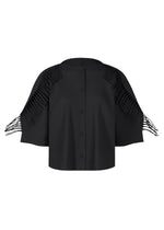 LEAF PLEATS、ウィメンズ_トップス_カーディガン、ブラック