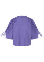 LEAF PLEATS、ウィメンズ_トップス_カーディガン、パープル