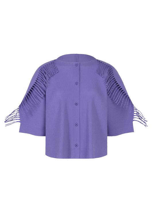 LEAF PLEATS、ウィメンズ_トップス_カーディガン、パープル