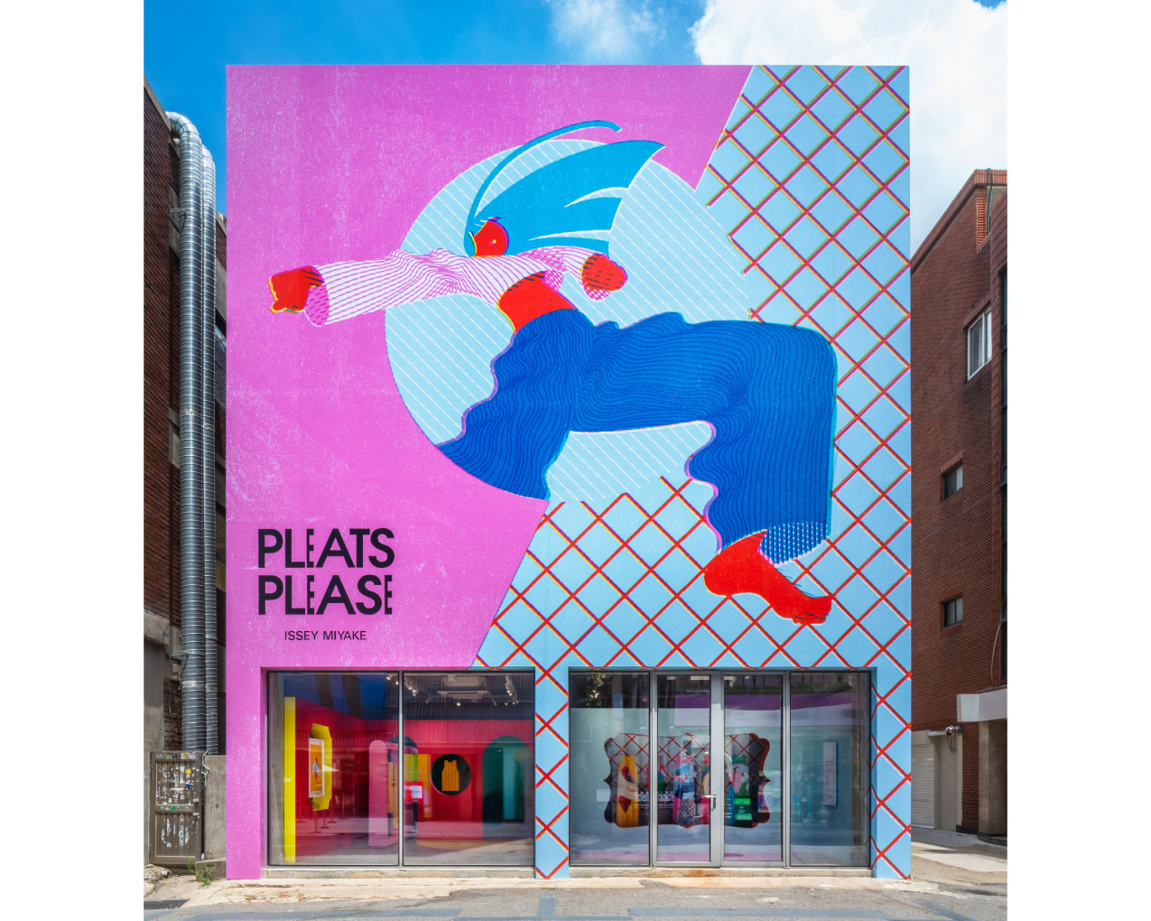 PLEATS PLEASE 抽象画　水彩画　スカート　幾何学 PLEATS PLEASE 抽象画 水彩画 スカート 幾何学 - メルカリ