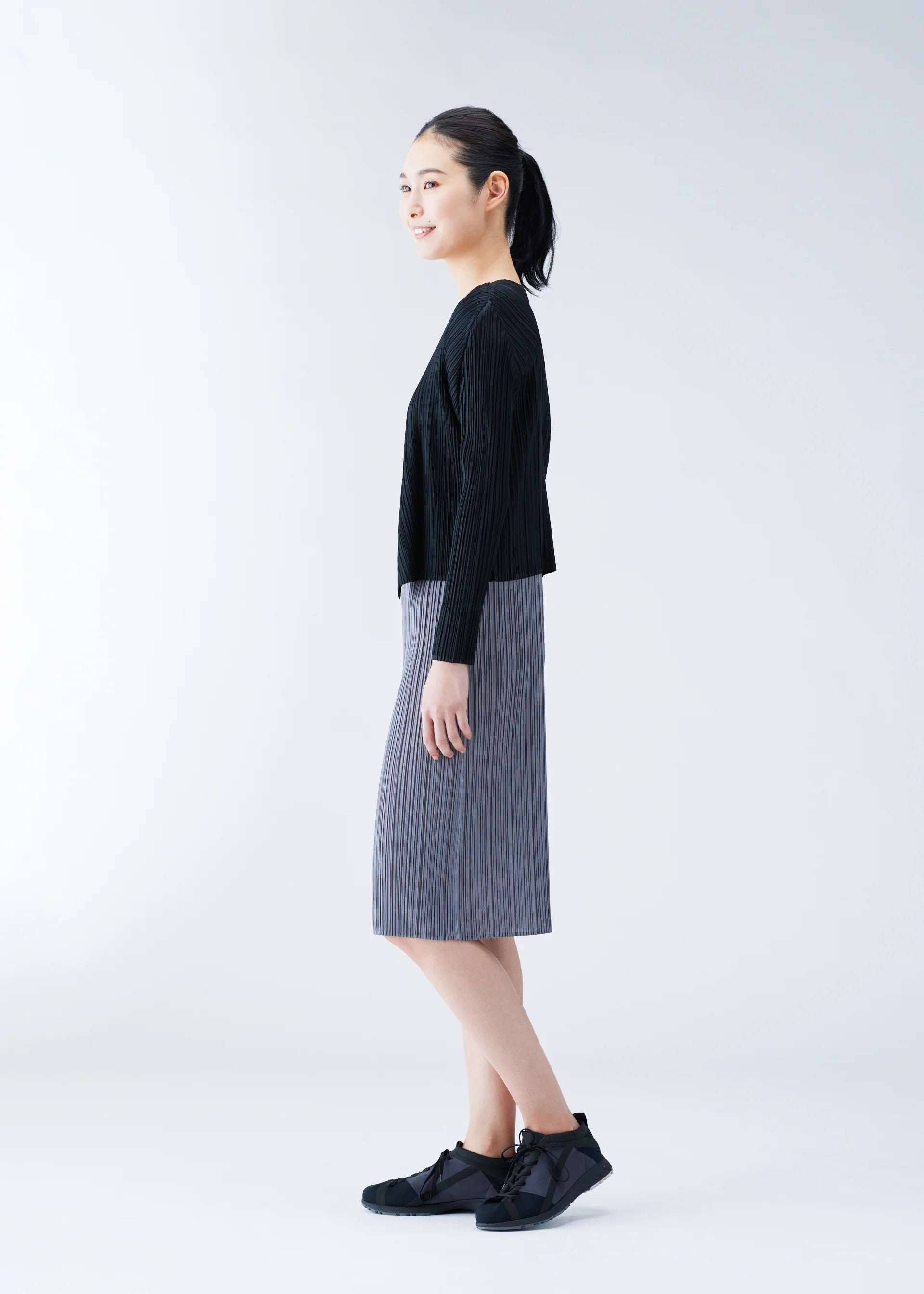 PLEATS PLEASE ☆BASICS カーディガン ネイビー サイズ5 中古・古着通販】PLEATS PLEASE (プリーツプリーズ) カーディガン