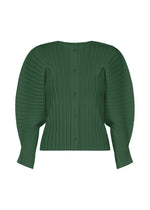 RIB PLEATS DECEMBER、ウィメンズ_トップス_カーディガン、グリーン