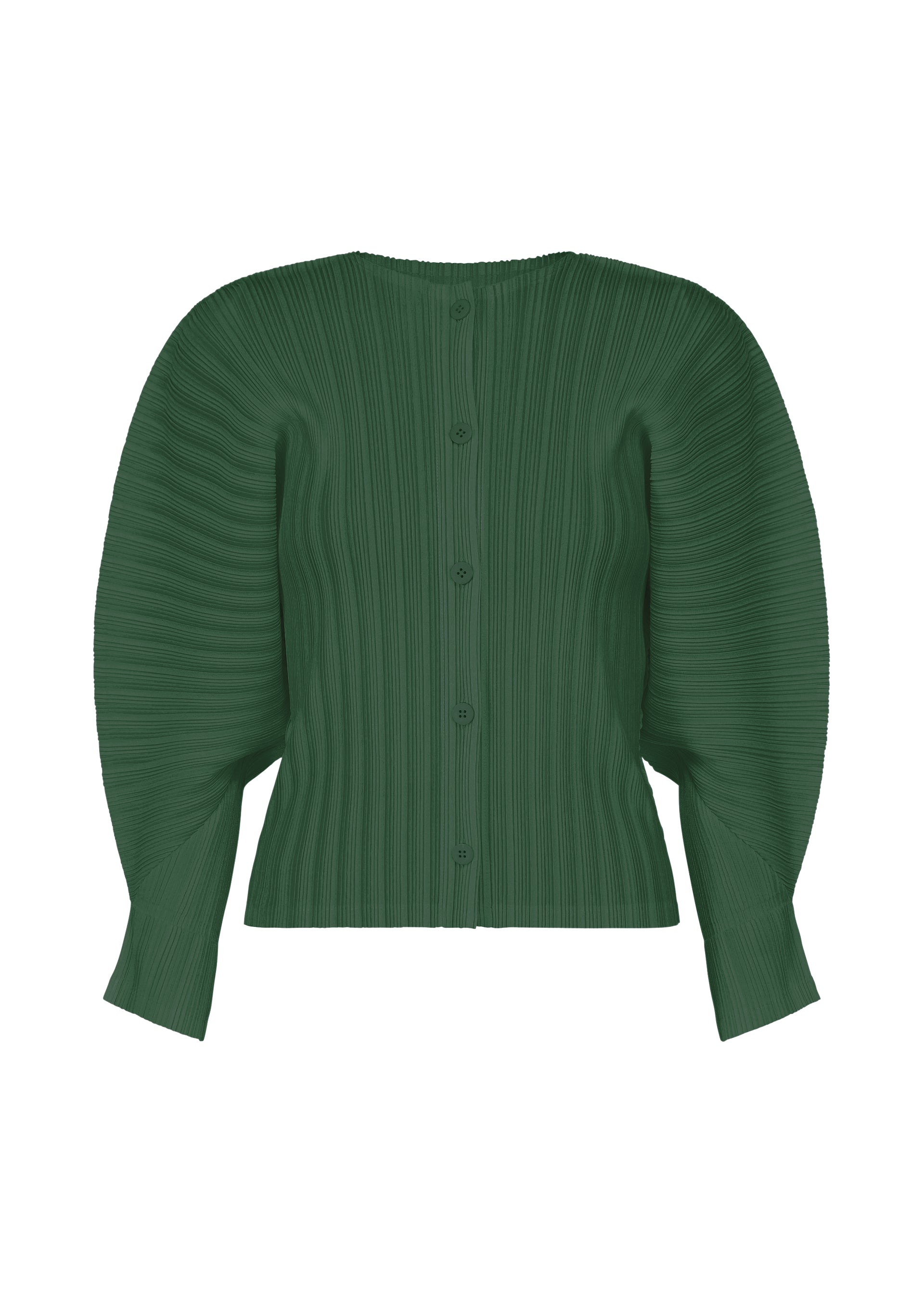 RIB PLEATS DECEMBER、ウィメンズ_トップス_カーディガン、グリーン