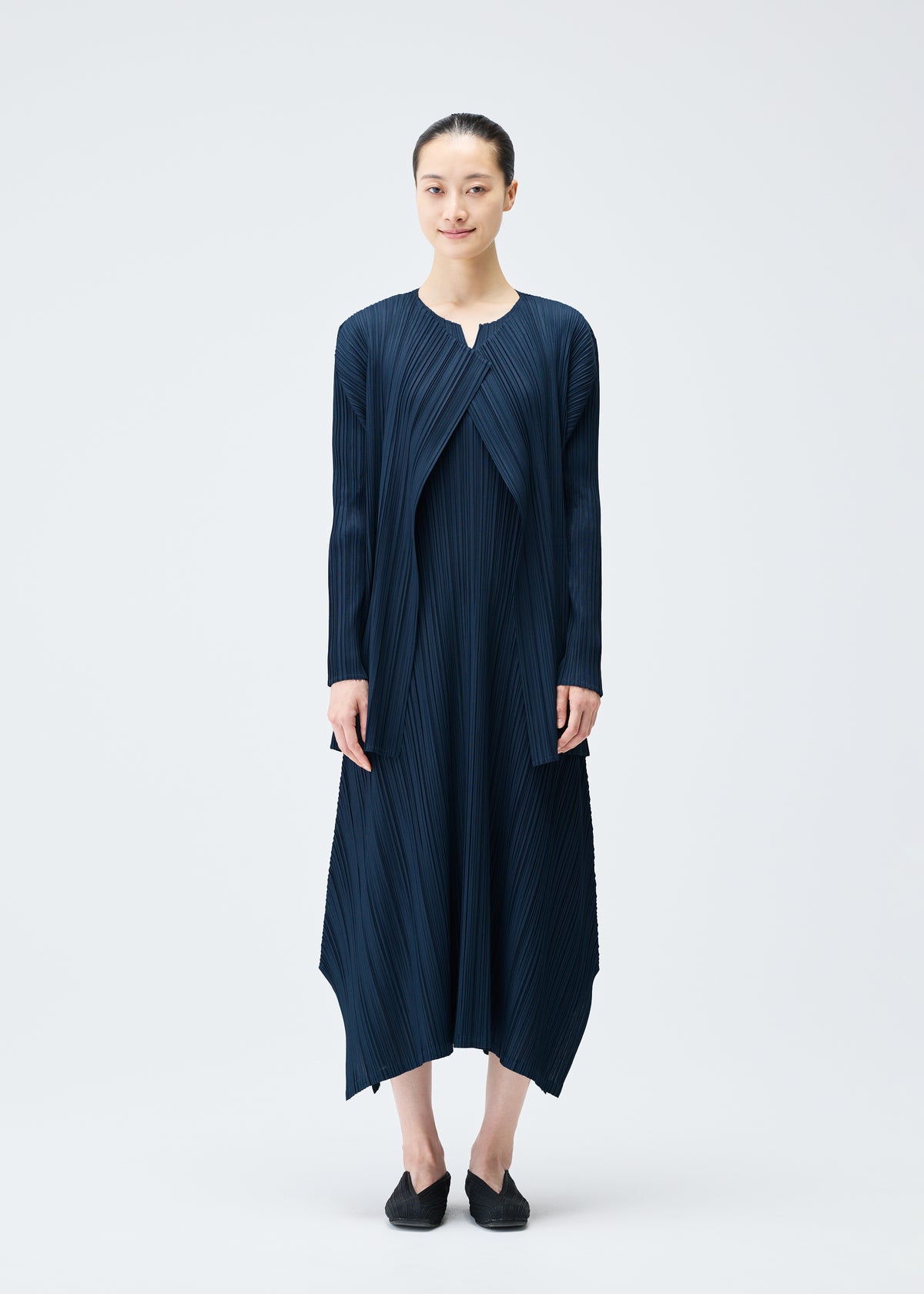 MELLOW PLEATS、ウィメンズ_トップス_カーディガン、着用画像1