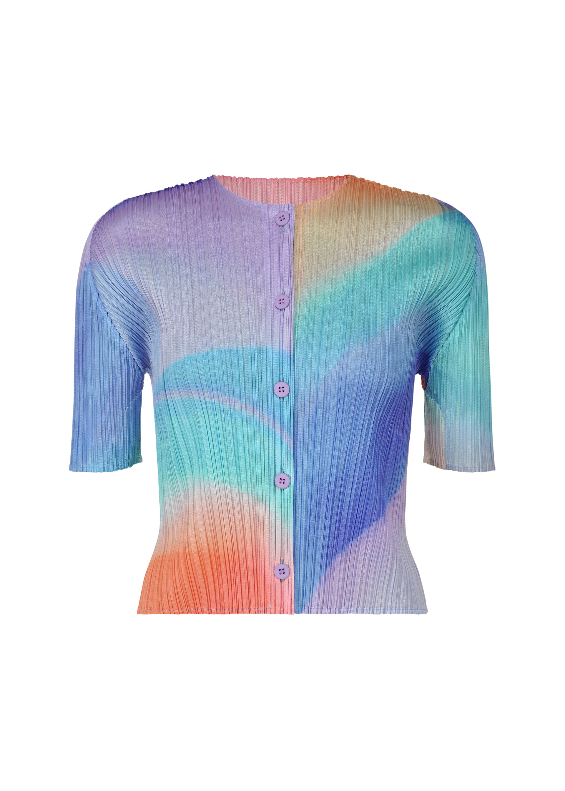 57855　PLEATSPLEASE　ストライプ　カーディガン GROOVE – isseymiyake.com
