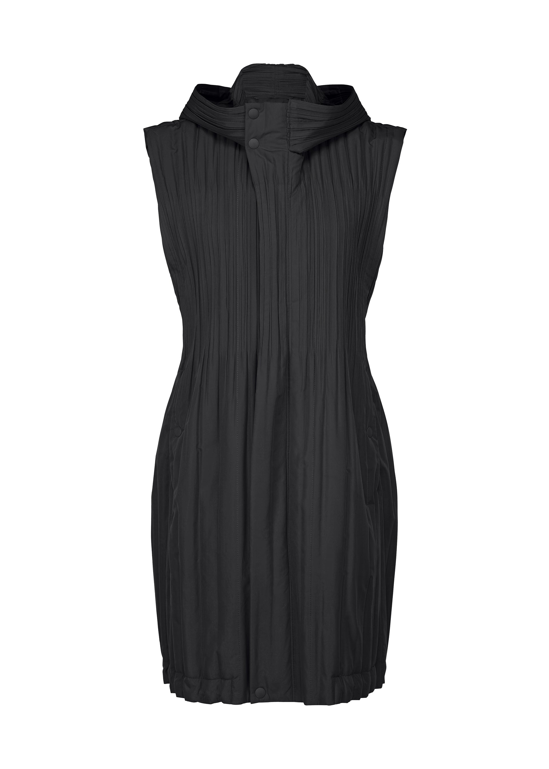 PADDED PLEATS COAT、ウィメンズ_トップス_ベスト、ブラック