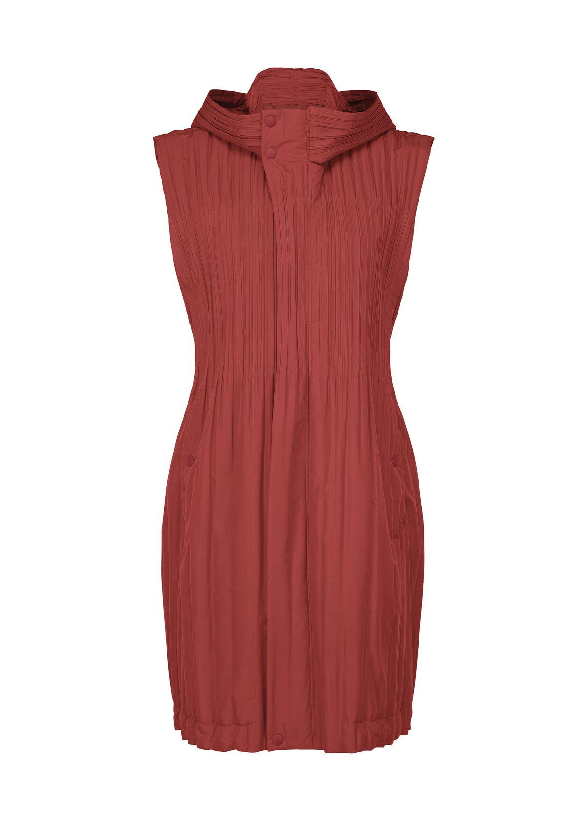 PADDED PLEATS COAT、ウィメンズ_トップス_ベスト、ブラウン