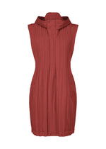 PADDED PLEATS COAT、ウィメンズ_トップス_ベスト、ブラウン