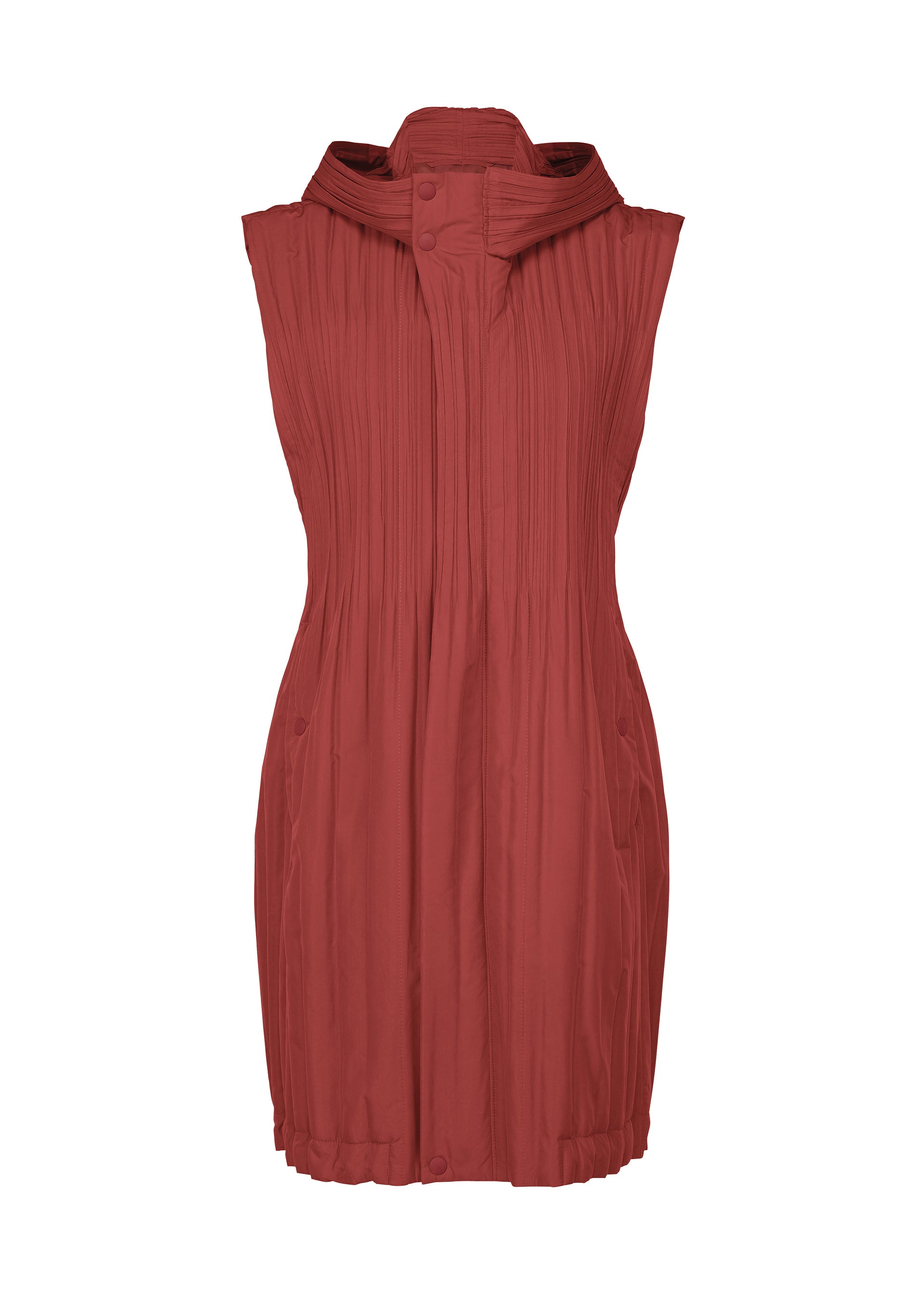 PADDED PLEATS COAT、ウィメンズ_トップス_ベスト、ブラウン