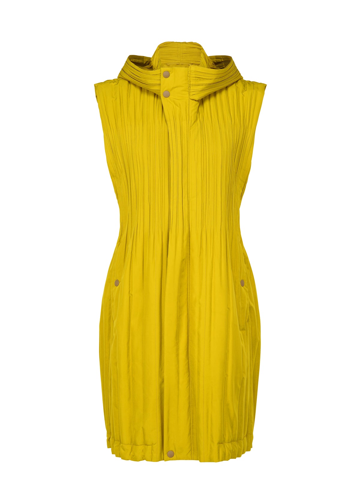 PADDED PLEATS COAT、ウィメンズ_トップス_ベスト、イエロー