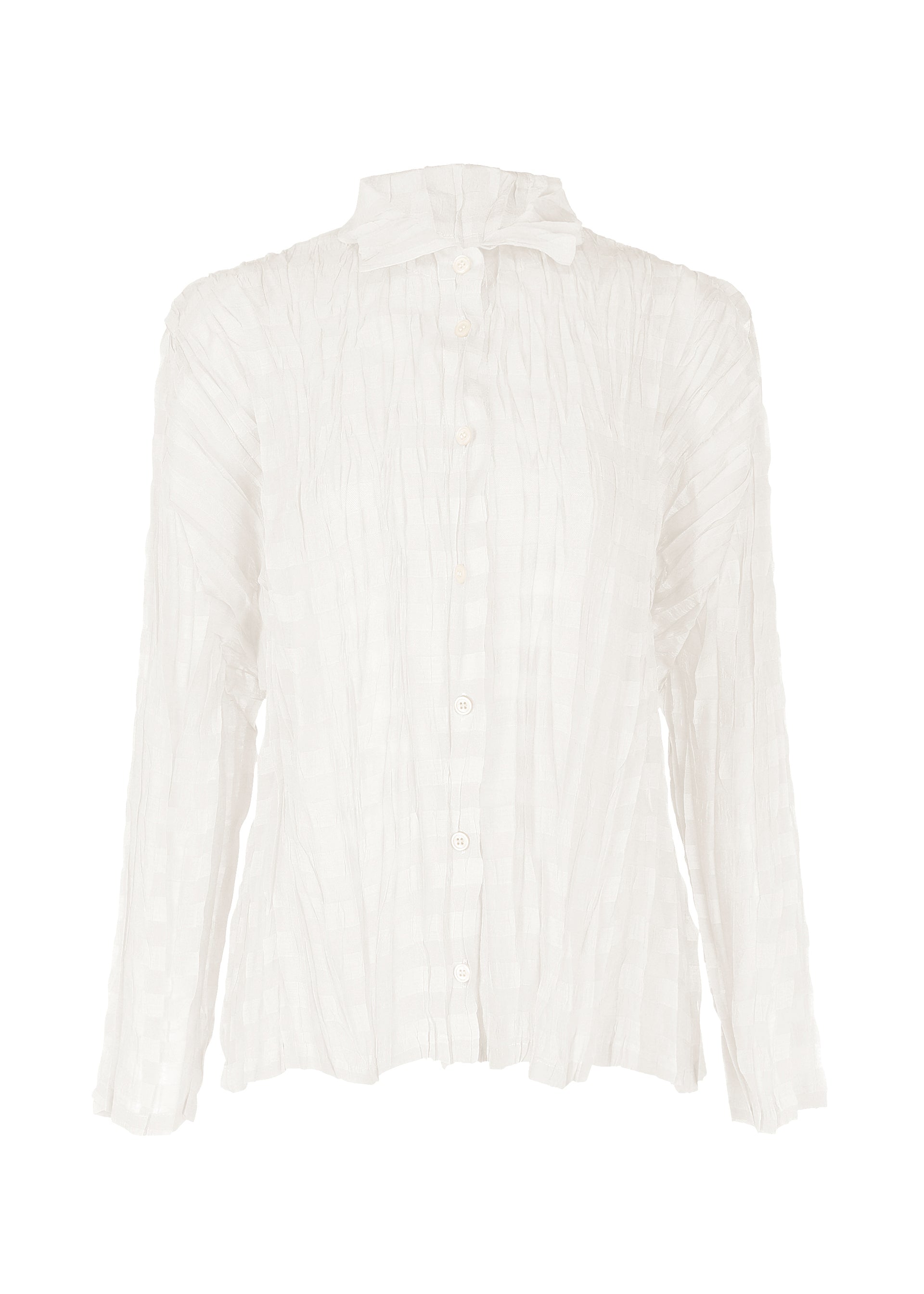 TWISTED BORDER SHIRT、ウィメンズ_トップス_シャツ、ホワイト