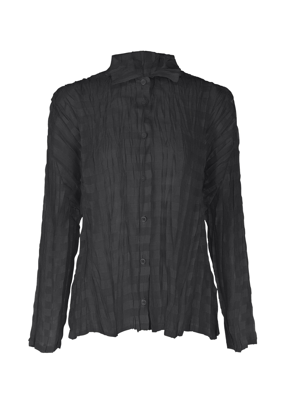 TWISTED BORDER SHIRT、ウィメンズ_トップス_シャツ、ブラック