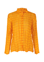TWISTED BORDER SHIRT、ウィメンズ_トップス_シャツ、オレンジ