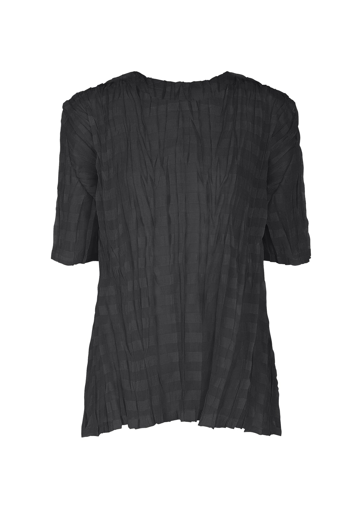 TWISTED BORDER SHIRT、ウィメンズ_トップス_トップ、ブラック