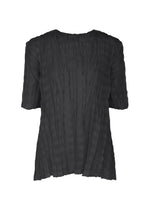 TWISTED BORDER SHIRT、ウィメンズ_トップス_トップ、ブラック