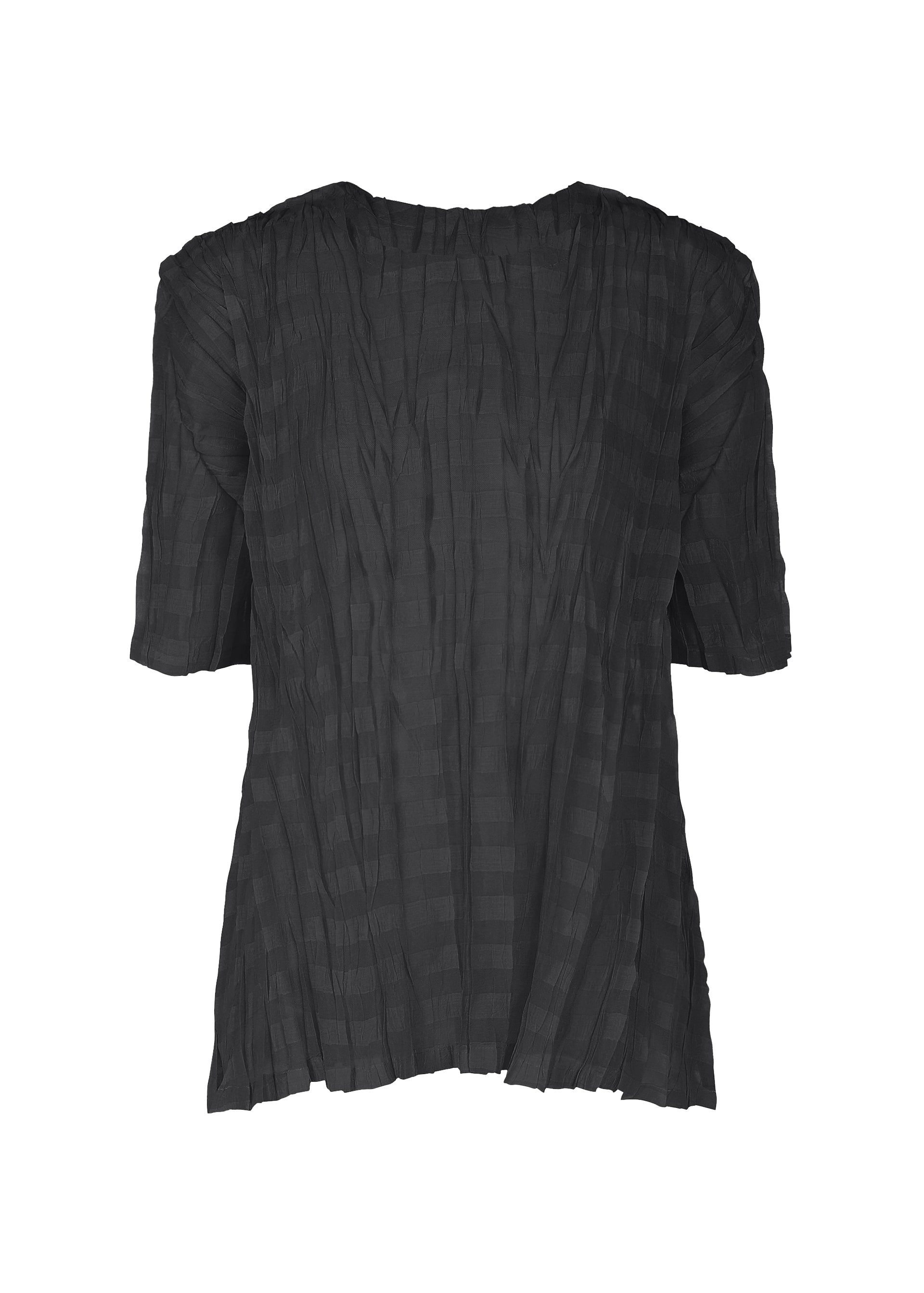 TWISTED BORDER SHIRT、ウィメンズ_トップス_トップ、ブラック