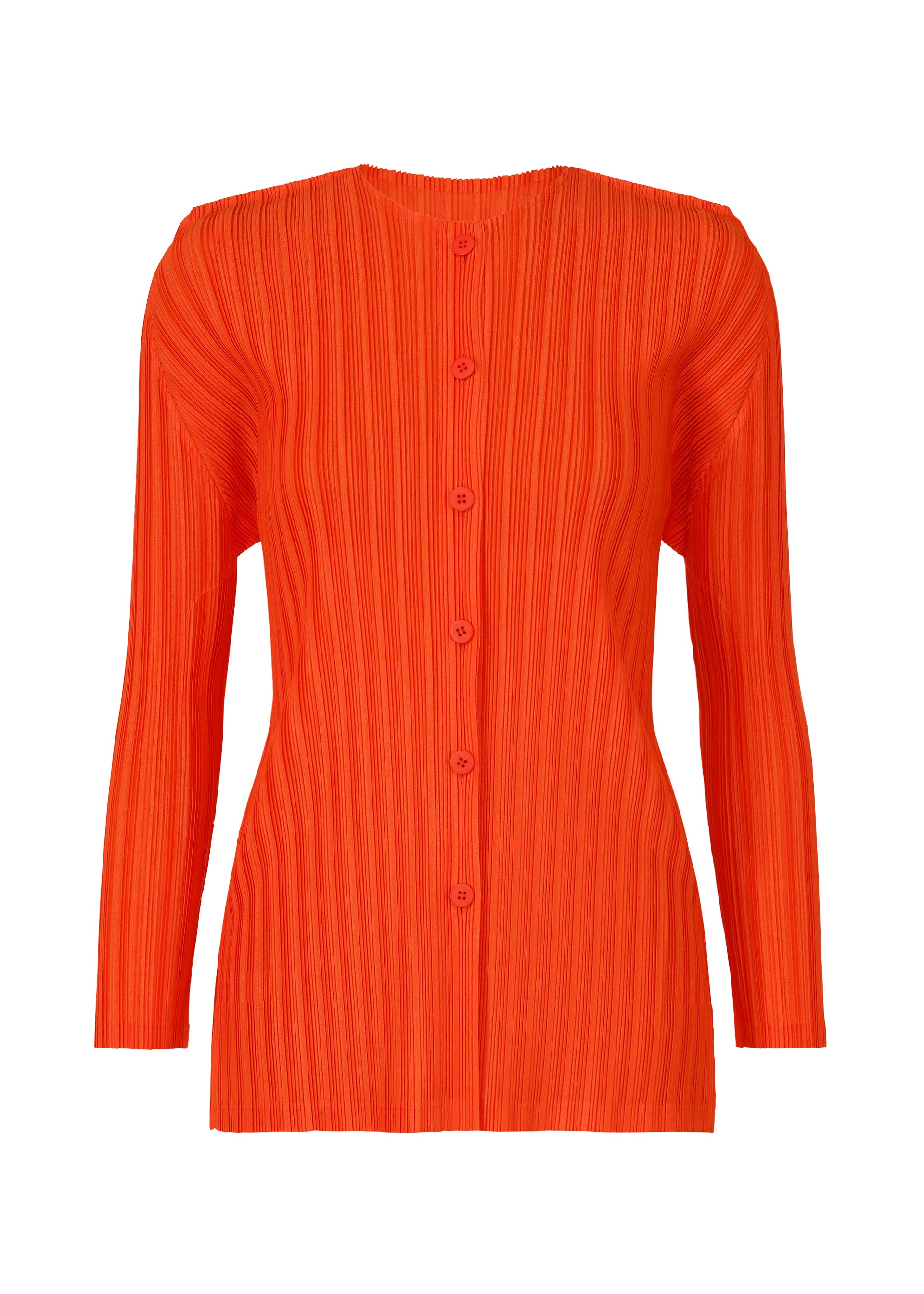 RIB PLEATS FEBRUARY、ウィメンズ_トップス_カーディガン、レッド