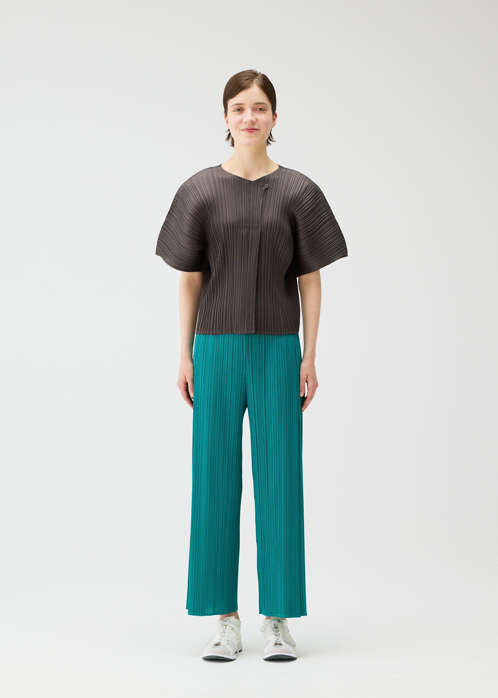 プリーツプリーズ半袖 Tシャツ 緑系 多色使い MONTHLY COLORS : JUNE – isseymiyake.com