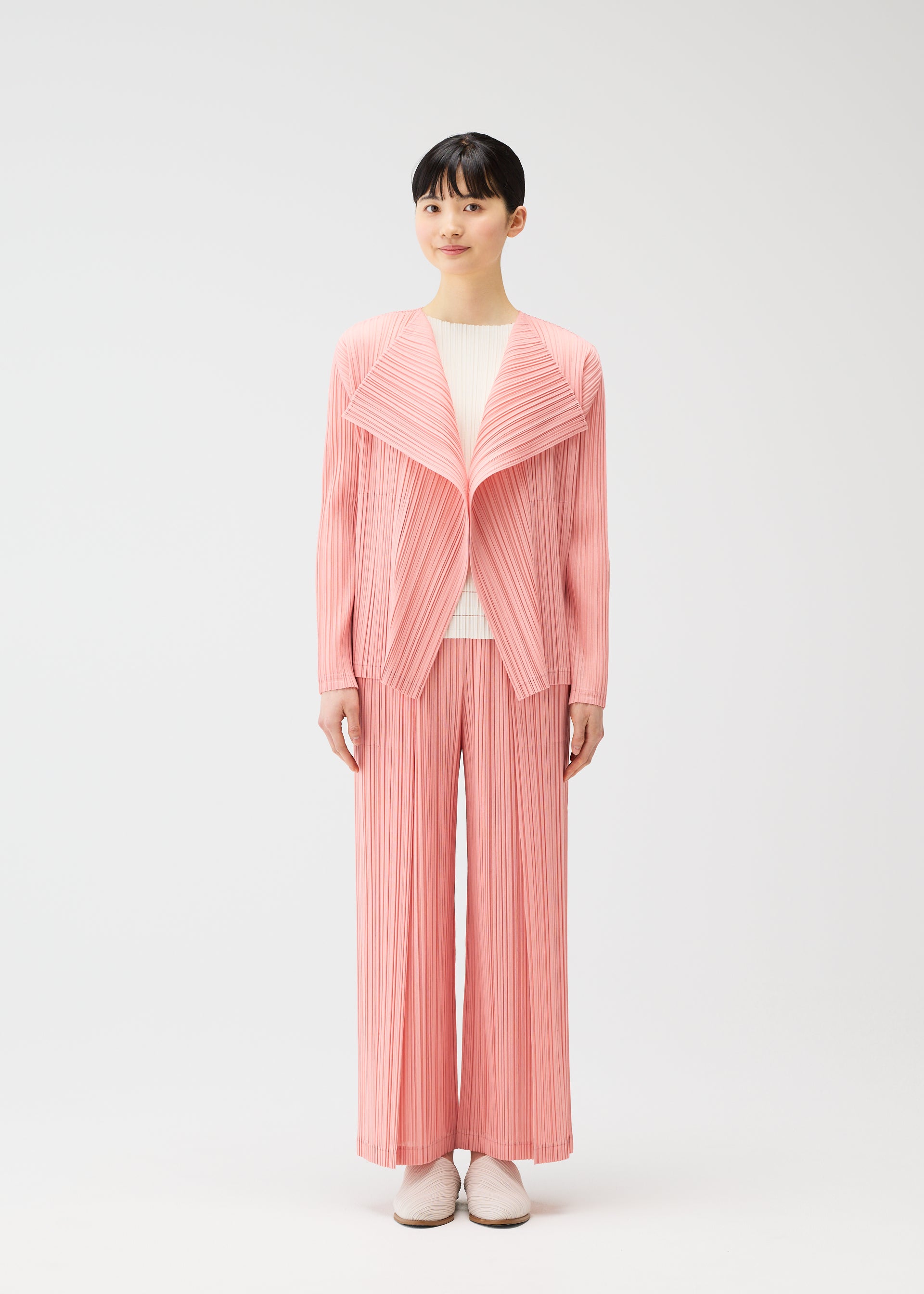 プリーツプリーズ Pleats Please Issey Miyake Leap Pleated Asymmetric Midi-Dress