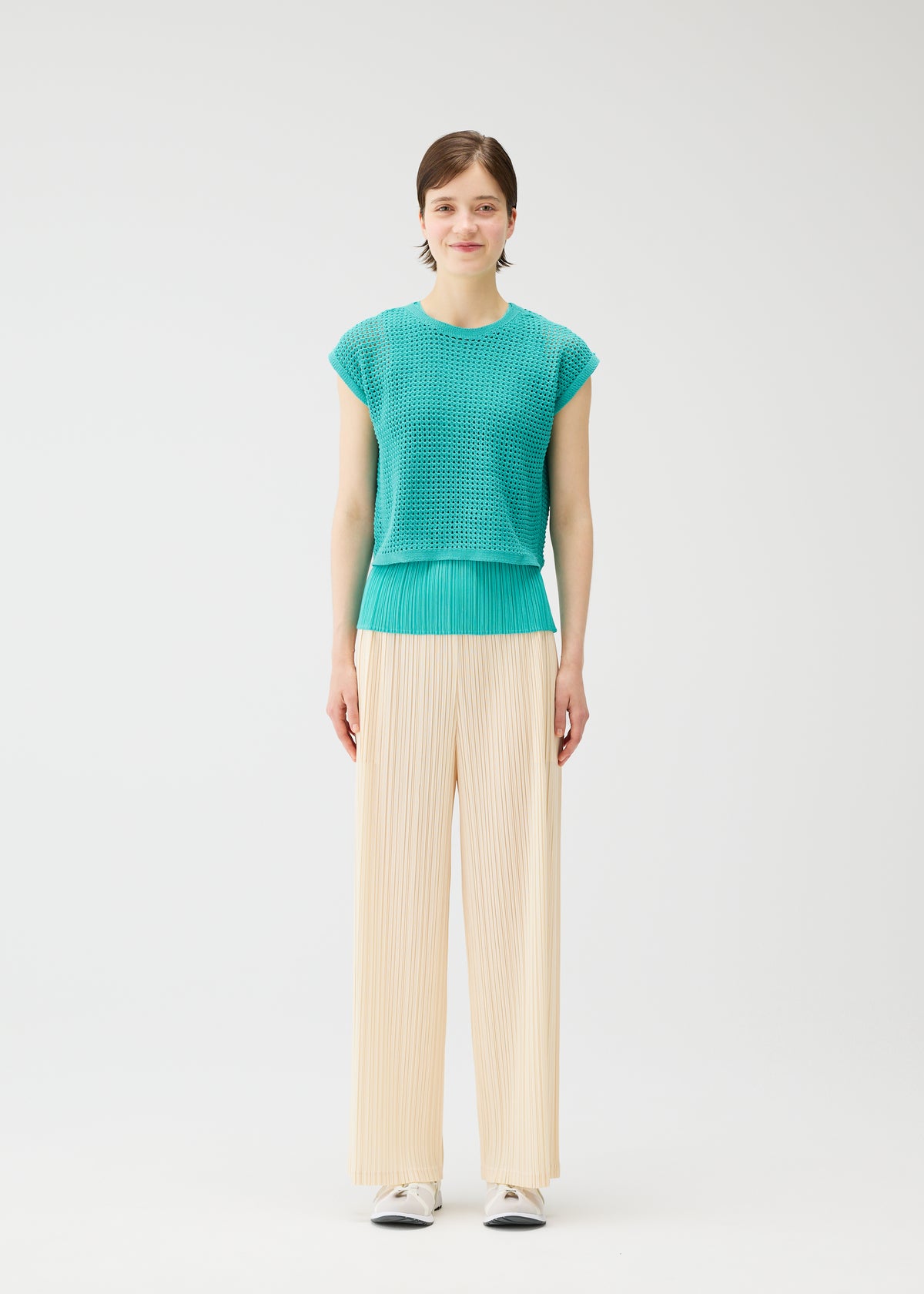 FISHNET KNIT、ウィメンズ_トップス_ベスト、着用画像1