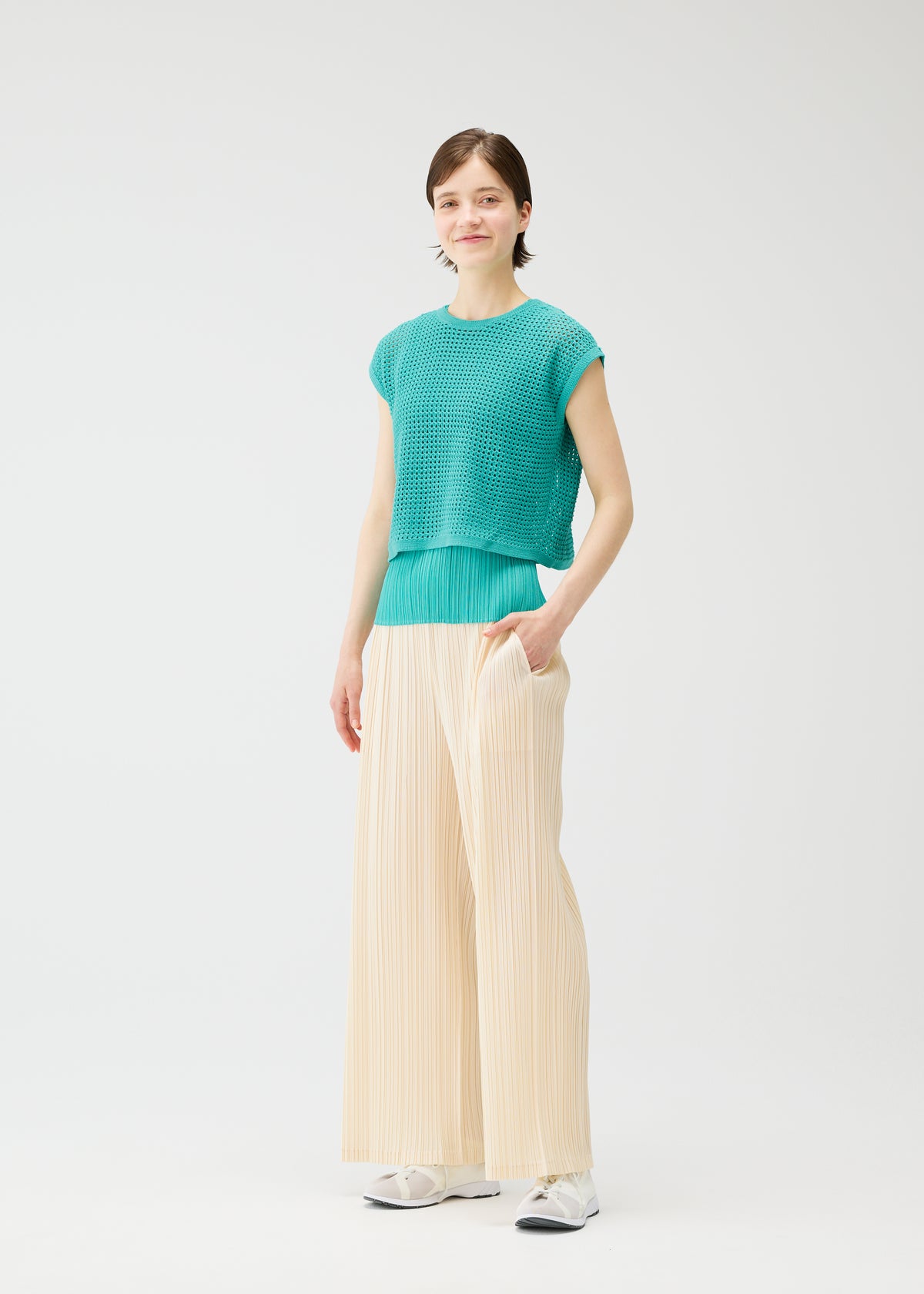 FISHNET KNIT、ウィメンズ_トップス_ベスト、着用画像4